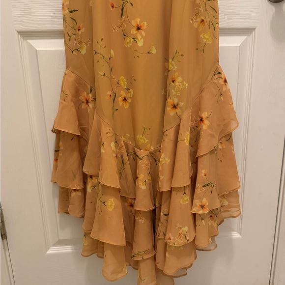 Birdy Grey Chiffon Marigold Le Fleur Wedding Guest Dress size large - Picture 5 of 10